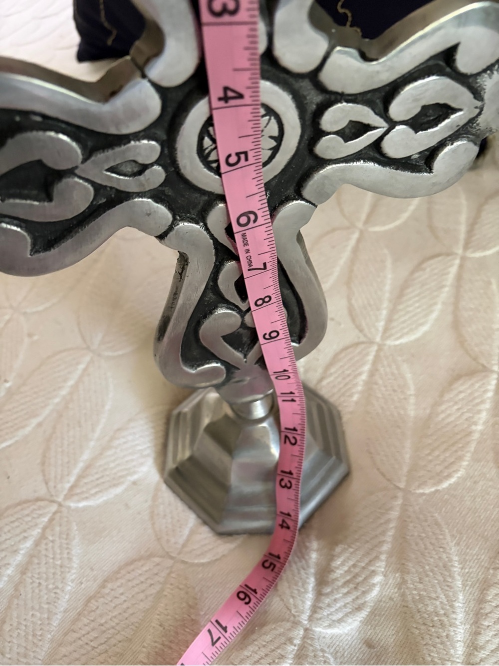 Excellent condition silver decorative cross. 14” tall. Ornate. Statement. - Picture 9 of 9